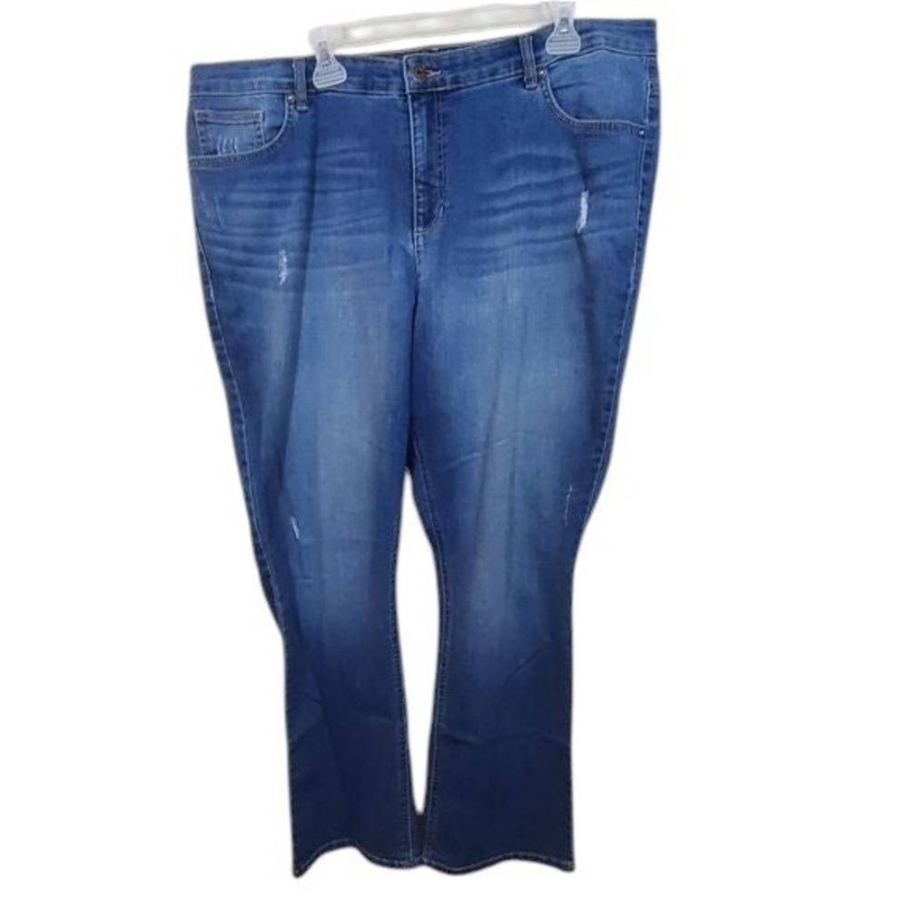 Ruff Hewn Plus Size Denim Jeans Distressed Bootcut Relaxed Fit‎ Stretch Casual